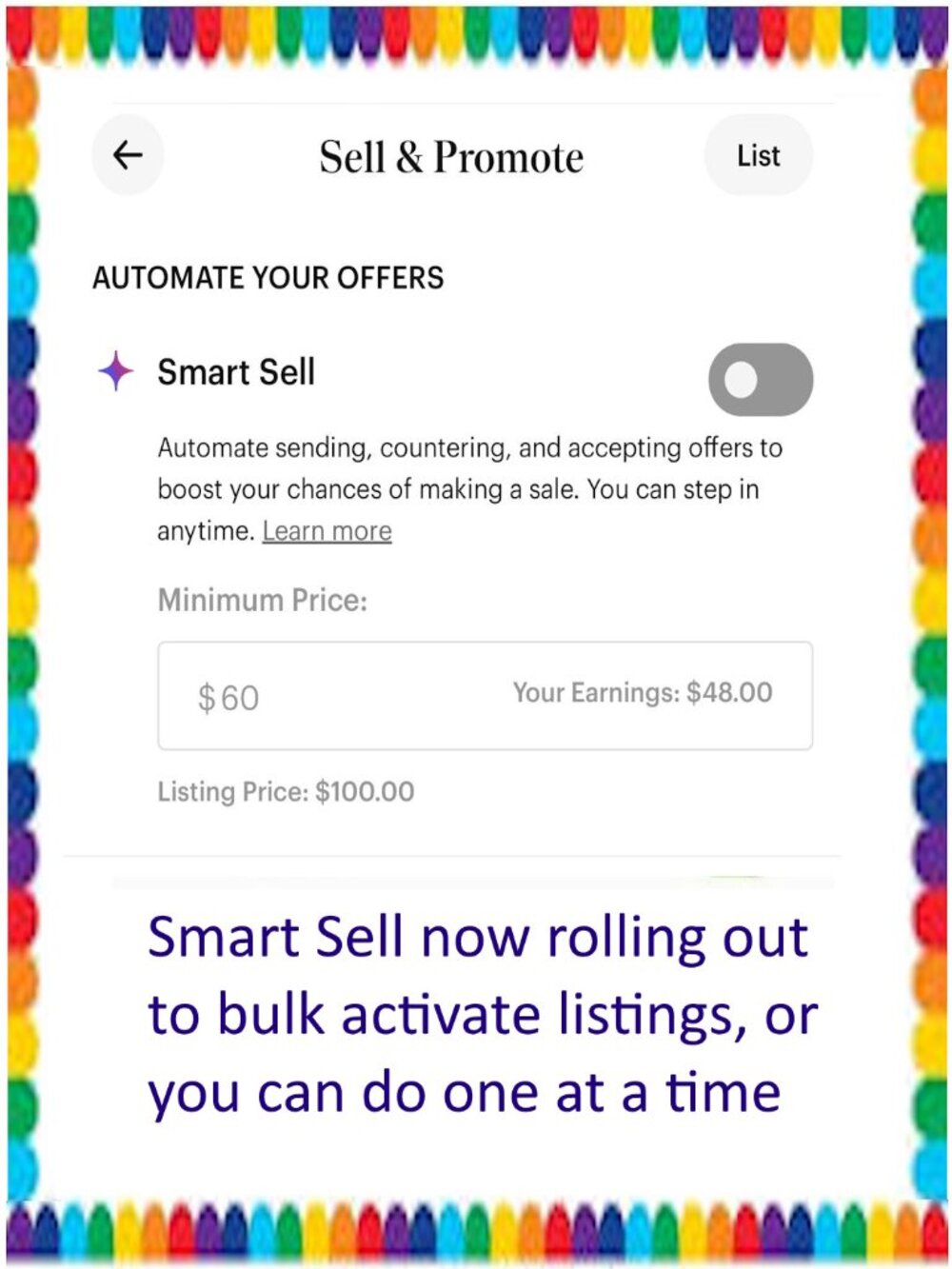 Smart Sell - Automatically Send Offers to Likers - Now Bulk Listings